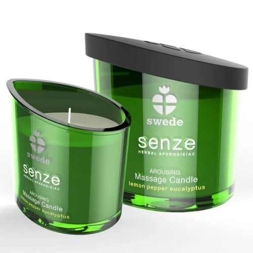 SWEDE - SENZE PROBUZUJÍCÍ MASÁŽNÍ SVÍČKA - CITRON, PEPŘ, EUKALYPTUS