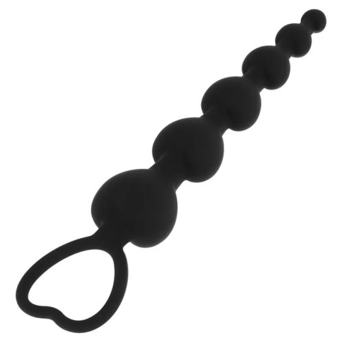 BLACK&SILVER - MILA ANÁLNÍ SRDCE PERLOVÁ ŠŇŮRKA 18 CM