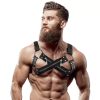 FETISH SUBMISSIVE ATTITUDE -  NASTAVITELNÝ HRUDNÍ POPRUH SE Zipem PRO MUŽE