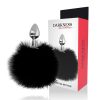 DARKNESS - EXTRA ANÁLNÍ ZÁTKA S OCASEM ČERNÁ 7 CM