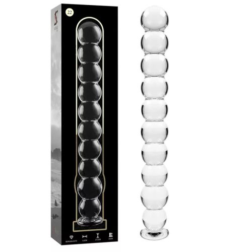 Model 22 dildo borosilikátové sklo 21,5 x 2,5 cm transparentní – kvalitní intimní kosmetika